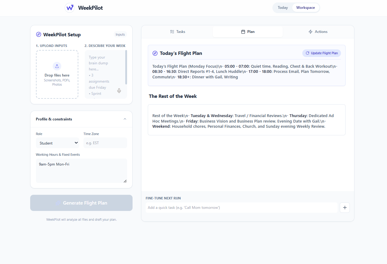 WeekPilot media 2